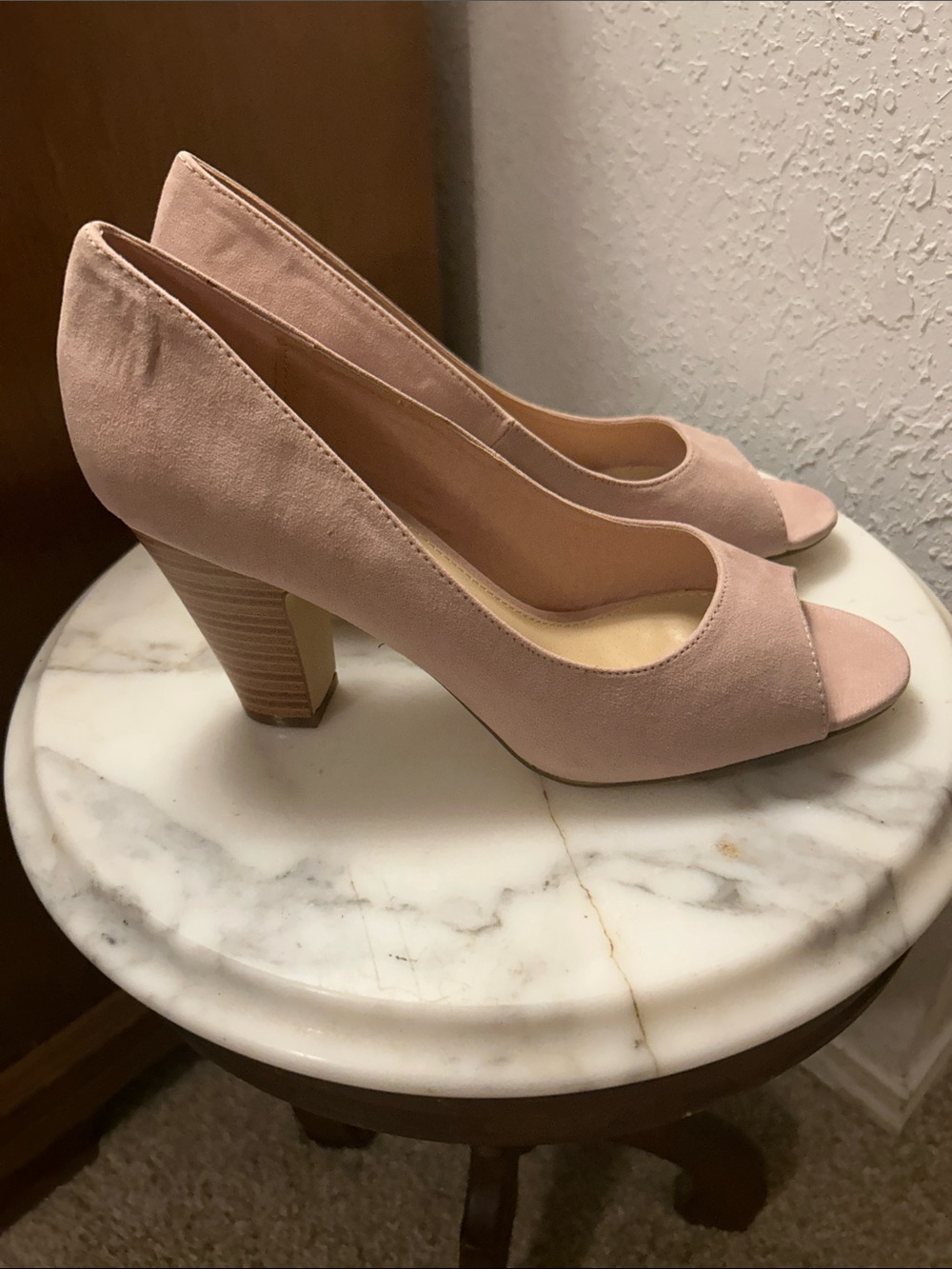JustFab Dusty Pink Open-Toe Pumps. NWT. 10